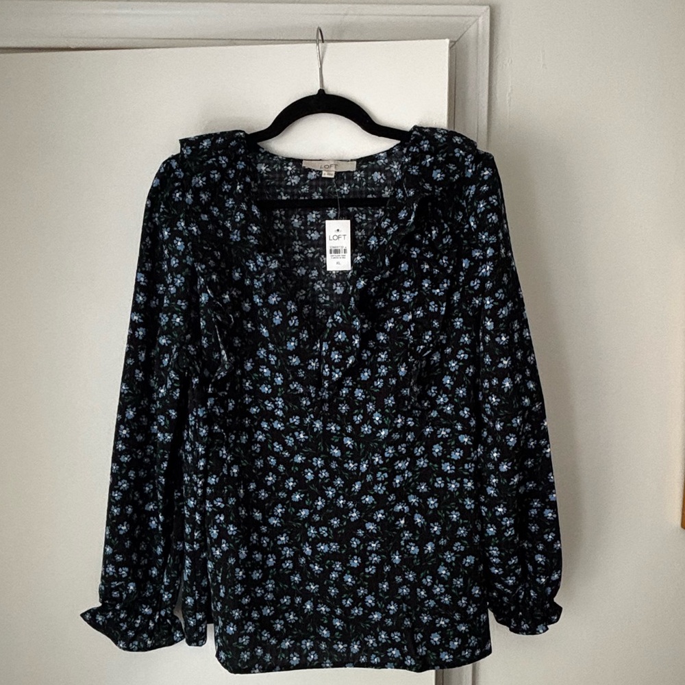 Flowery ruffled top - Loft